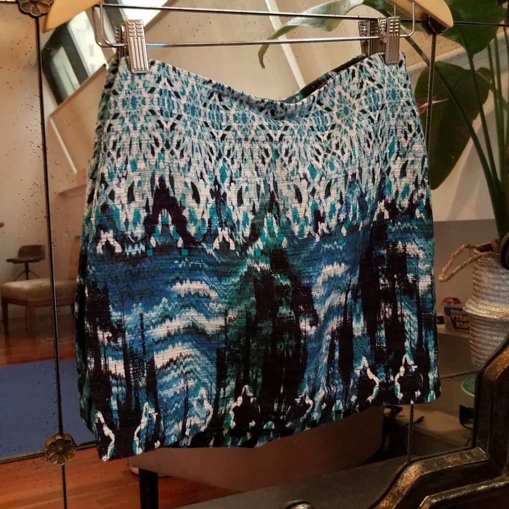 H&M Watercolor Print Mini Skirt